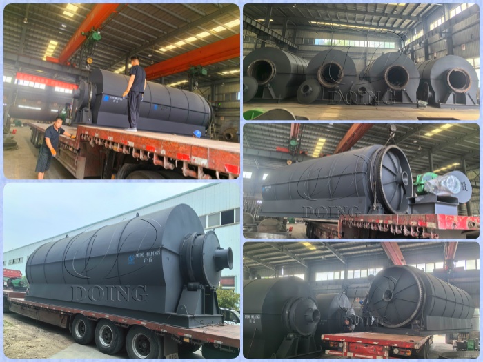 Delivery pictures of plastic pyrolysis machines to Vietnam