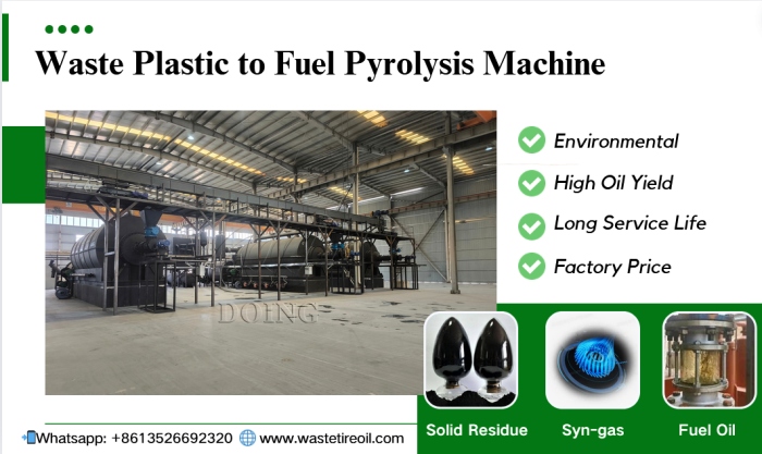 Waste plastic pyrolysis machine for plastic recycling